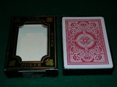 Cardboard box of KEM playing cards