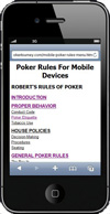 Mobile poker rules menu