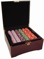 Mahogany poker chip case